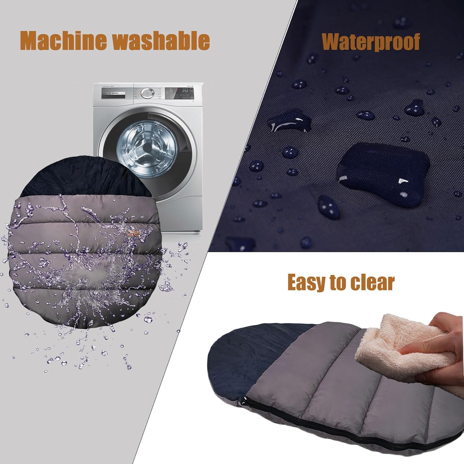 Portable Camping Travel Dog Bed, Waterproof Extra Large Camping Dog Bed/Mat, Rollable Portable Pet Dog Sleeping Bag Medium