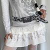 Plush Y2K Leopard Print Spicy Belts Stylish Women Faux Fur Waist Belt American Retro Street Style Deco Accessories