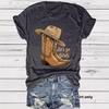 Casual T-shirt Martin Boots and Hat Printed Summer Round-neck Short-sleeved Top