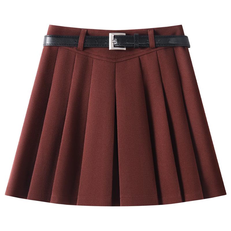 

Ancola Women s High-Waist Red A-Line Pleated Skirt - Autumn/Winter 2024 Small
