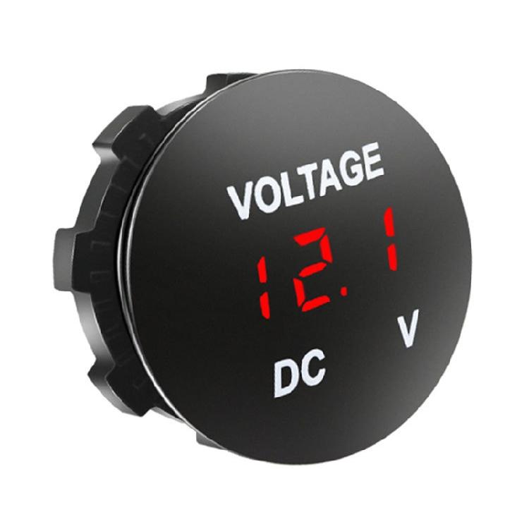 Panou LED Rotund Motorboat Motocicletă Mașină DC 12V-24V Indicator Volmetru Digital