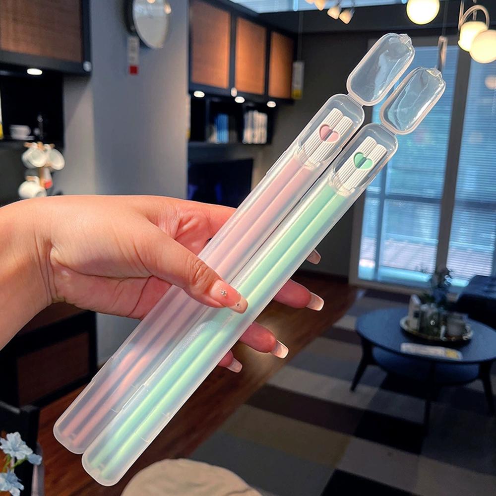 1Set Non-Slip Colorful Japanese Chinese Chopsticks Sushi Sticks Reusable Korean Chopsticks Set Healthy Alloy Tableware Set