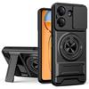 KEYSION Magnetic Phone Case for Redmi 13C Slide Camera Protection Upright Kickstand Shockproof Back Cover for Xiaomi POCO C65