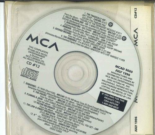CD РАЗЛИЧНЫЕ Mca Records Canada CD-сборник 1 MCAD9660 MCA CANADA 1996 Канада Рок Б/у