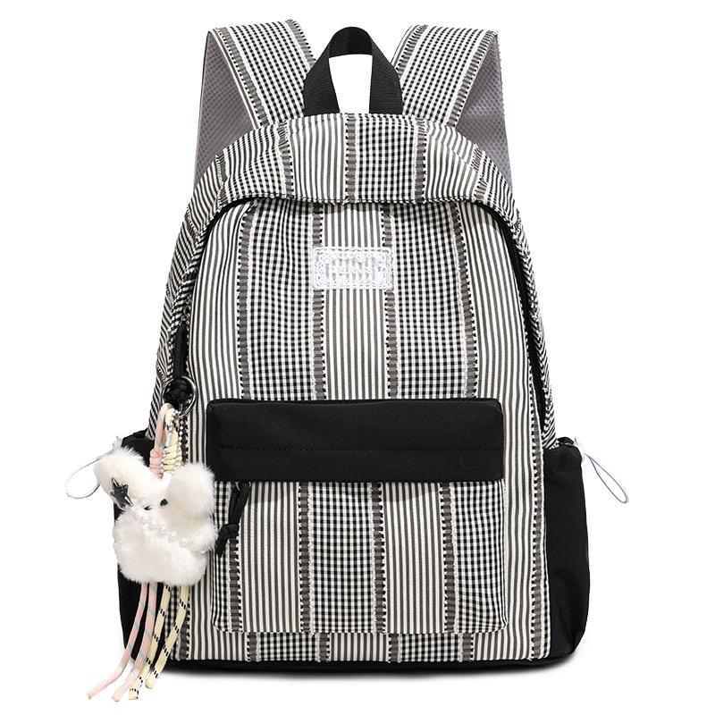 Mochila1011 nueva mochila a cuadros de corazón de niña japonesa ligera de gran capacidad mochila escolar para estudiantes mochila versátil y linda