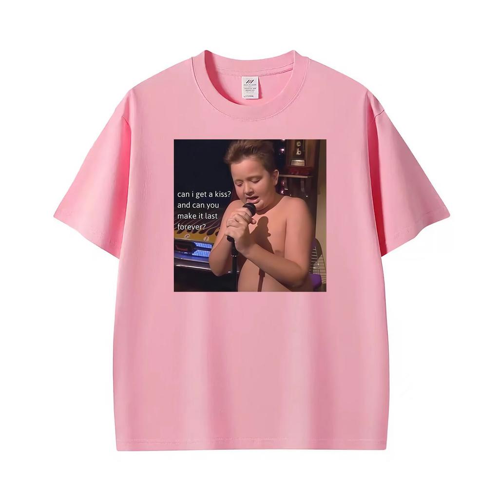 Gibby Singing Funny Can I Get A Kiss T Shirt Unisexs Clothes High Street Vintage Tshirts Summer Short Sleeve Oversized Tshirt