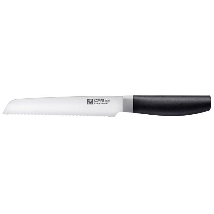 ZWILLING nyní S - Couteau Universel (Kulhavé Dentelée - 13 cm) - Acier Inoxydable - Noir