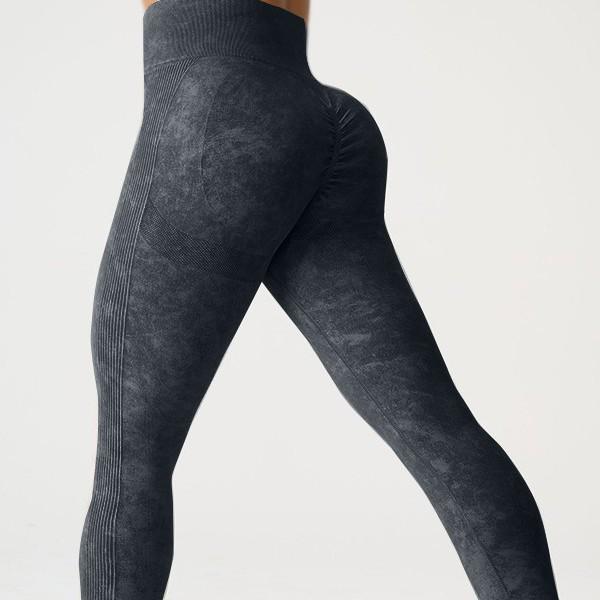 Nylon Frosted High Waist Yoga Leggings with Tummy Control & Hip Lift for Women