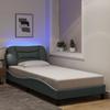 Vidaxl Rama Łóżka Z Led Bez Materaca Jasnoszara 90X200 Cm Tkanina