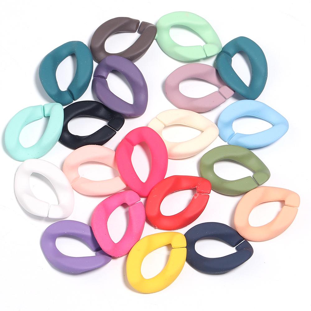 20pcs/lot Colorful Acrylic Twisted Link Chain Clasps For Jewelry Connectors Open Buckle DIY Necklace Glasses Chains Accessories