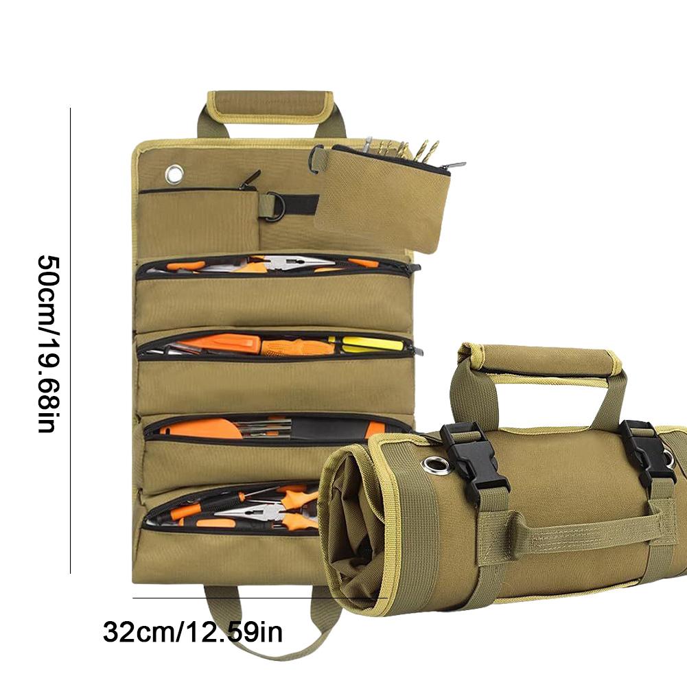 Multi-Purpose Tool Bag Multi Pocket Hardware Tools Pouch Tool Organizer Carrier Bag Roll Up Tool Bag for Mechanic/Electrician