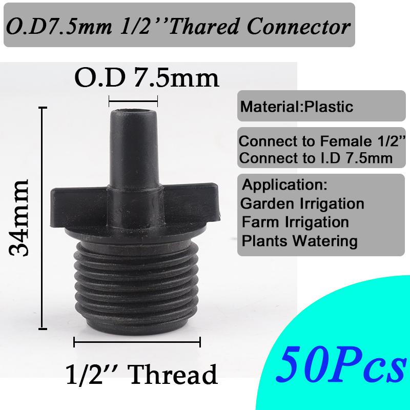 50~10Pcs Garden Water Connector 4/7mm 1/4'' Hose Barb Straight Connectors Micro Irrigation Sprinkler Accessories Watering Tools