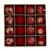 Set of 16 Baubles for Christmas Tree Handmade Decorations for Party and Home Colorful Hanging Pendants Embellishment