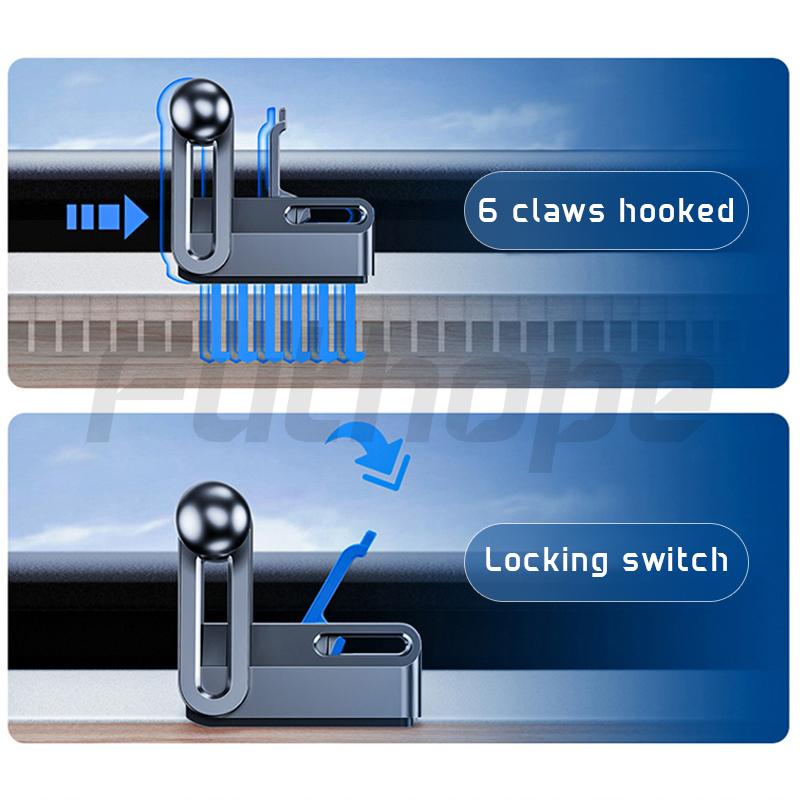 Futhope Base de Painel de Instrumentos com 6 Garras de 17mm Suporte de Telefone com Energia Solar Para Tesla modelo 3 modelo Y 4.0-7.2 polegadas Suporte para Celular