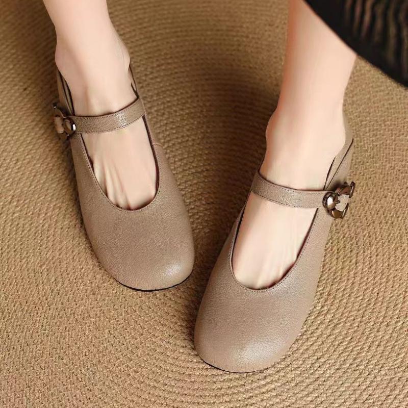 Elegant Women Heeled Shoes New Sandals Summer 2025 Designer Chunky Loafers Casual Woman Buckle Shallow Shoes Zapatillas