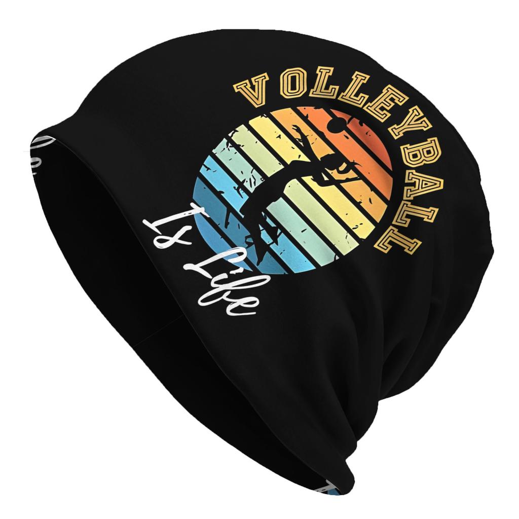 1pc Lightweight Skullies Beanies Caps Volleyball Is Life Spike Thin Hat Autumn Spring Bonnet Hats Unisex Hip Hop Ski Cap Design-Not Textured 2D Printi