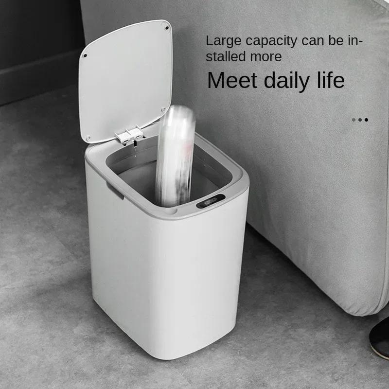 20L Large Intelligent Sensor Garbage Can Home Living Room Automatic Flip Lid Garbage Classification Kitchen Bathroom Storage Bin