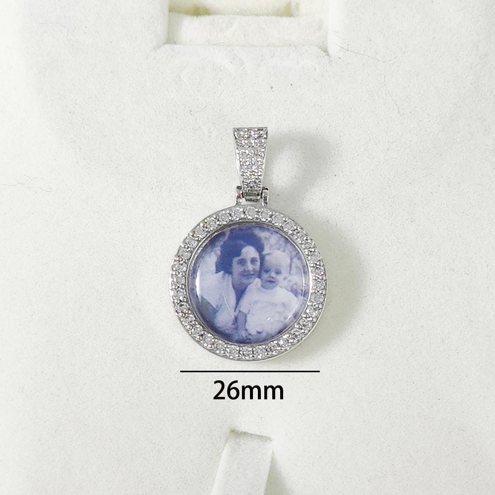 Free Laser Custom Photo Necklace Men Women Personalized Jewelry Any Picture Pendant 26/35/45/68.5mm Size Round Charm