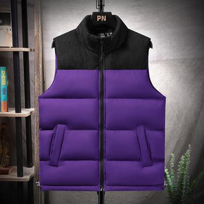 Couple's Stand-up Collar Vest, Versatile Corduroy Splicing, Thickened Autumn and Winter Trendy Warm Jacket