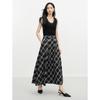 JUZUI Retro Black & White Plaid A-line Skirt