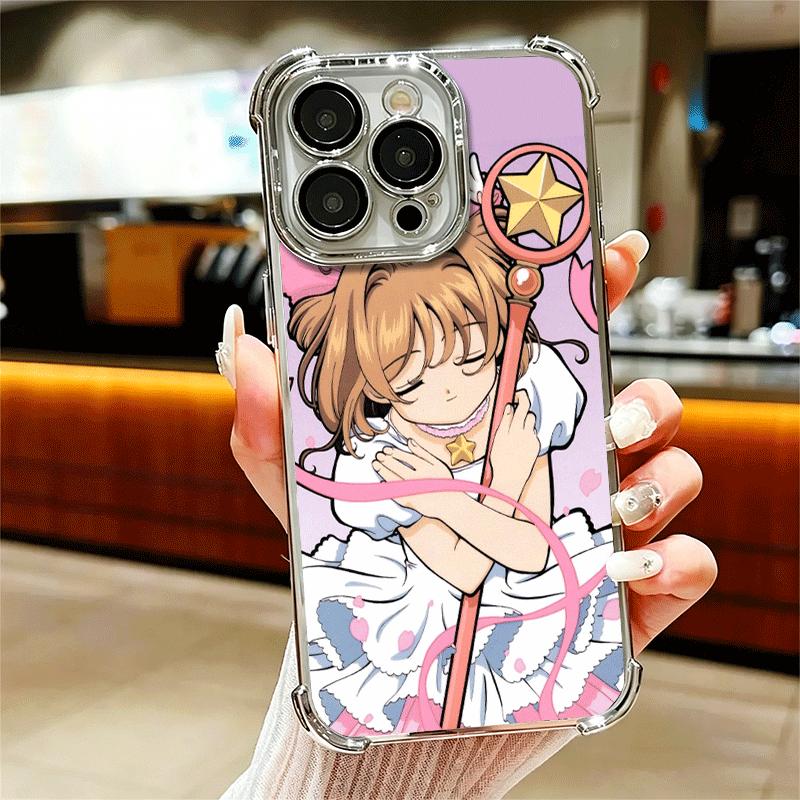 CardCaptor Sakura Anime Soft Phone Case For iPhone 15 16 17 Air 14 Pro Max 16E Plus 13 12 Mini Plating Anti-Fall Fundas
