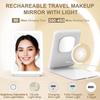 LED Foldable Travel Makeup Mirror 5x7 Inches 3 Colors Light Modes USB Rechargeable Touch Screen Portable Tabletop Cosmetic Mirr