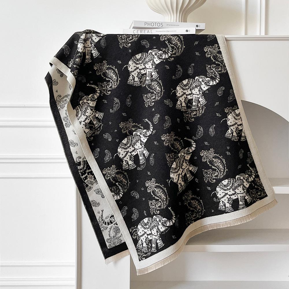 New Autumn and Winter Warm Thickened Cashmere Imitation Scarf Women Dignified Atmosphere Air Conditioning Shawl Scarf