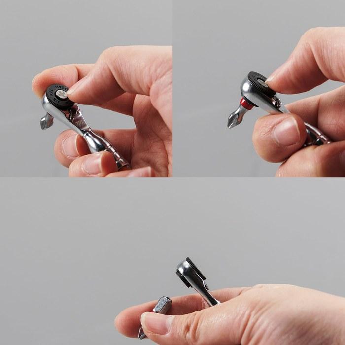 [711L] 9-Piece Hex Bit Set with Color Coding 1/4" Drive, with 1mm Extension Base for Quick Release Laser-Engraved Size Marking Made of Dur