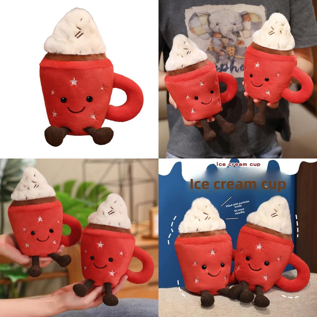 Eisbecher Plüschtier mit Kurzflorstoff für Kindergeschenk und Kinderzimmerdekoration