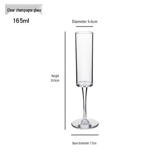 Acrylic Creative Champagne Glasses - High-Stem, Straight Tube, Transparent Cocktail Design
