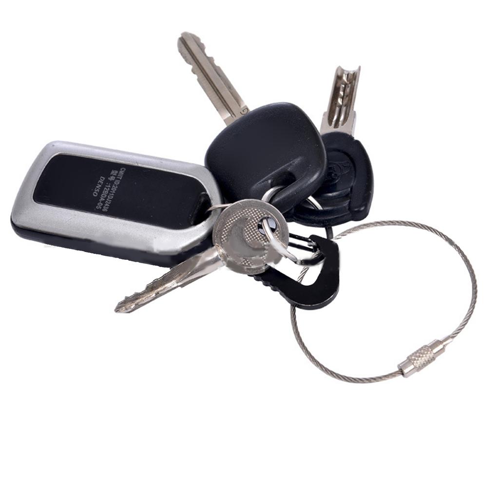 Pacote de 10 Argolas de Aço Inoxidável com Cabo de Aço Chaveiros Argolas para Chaves Kit de Chaveiro com Cabo de Aço Perfeito para Chaves e Etiquetas de Bagagem