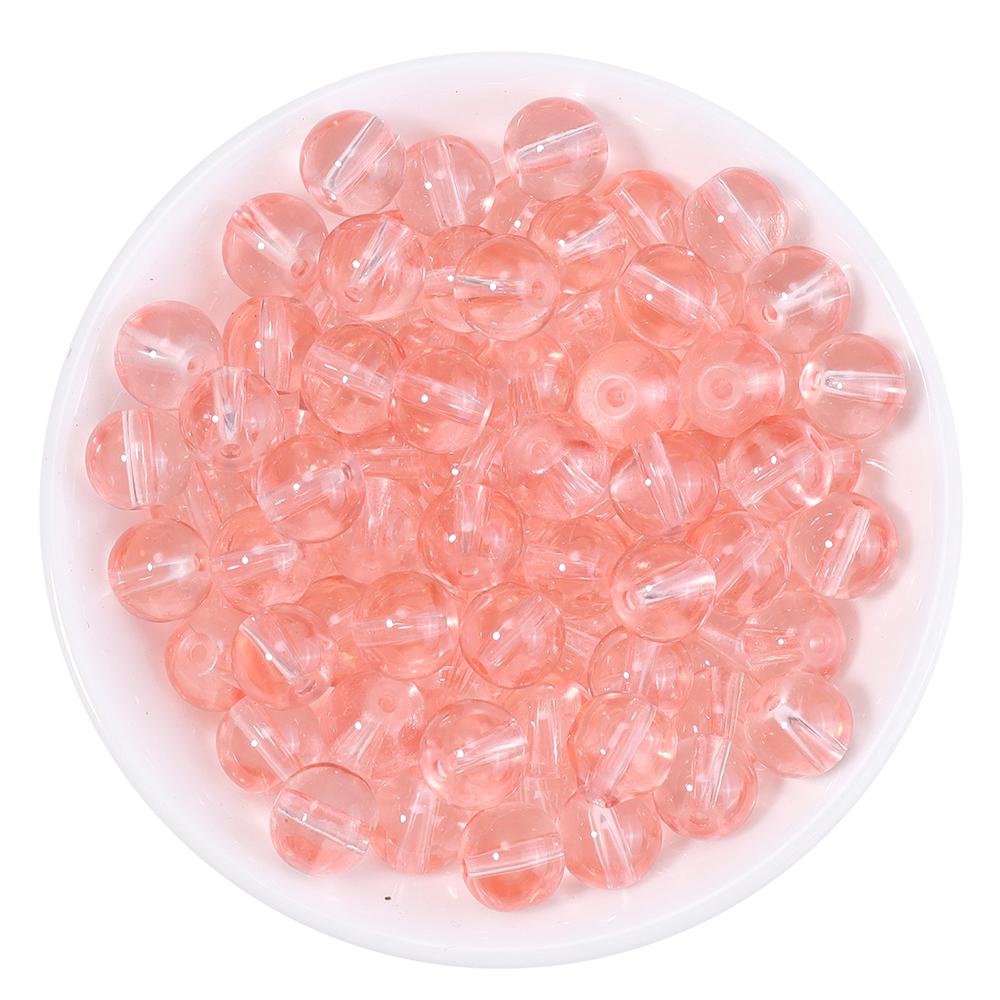 50pcs 8mm Glass Round Beads Colorful Transparent Loose Spacer Beads For Jewelry Making DIY Crafts Bracelets Necklace Accessories