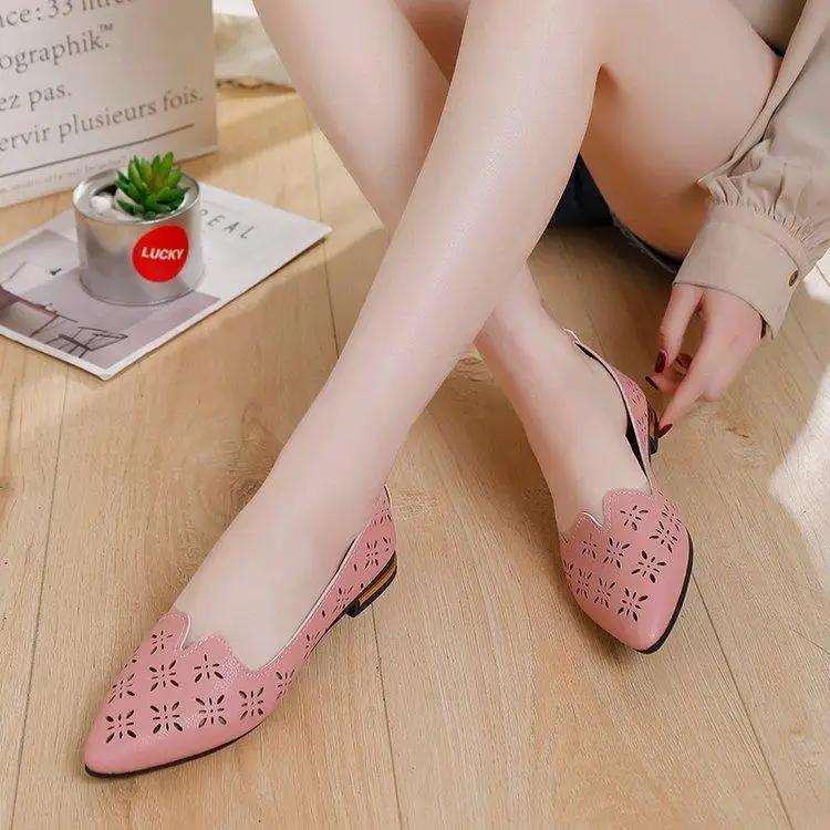 

Fashion Pointed Toe Women s Flat Shoes with Heel Ladies Footwear Chic and Elegant Wholesale Lastest Slip on Genuine Mark Summer 2025 39 40