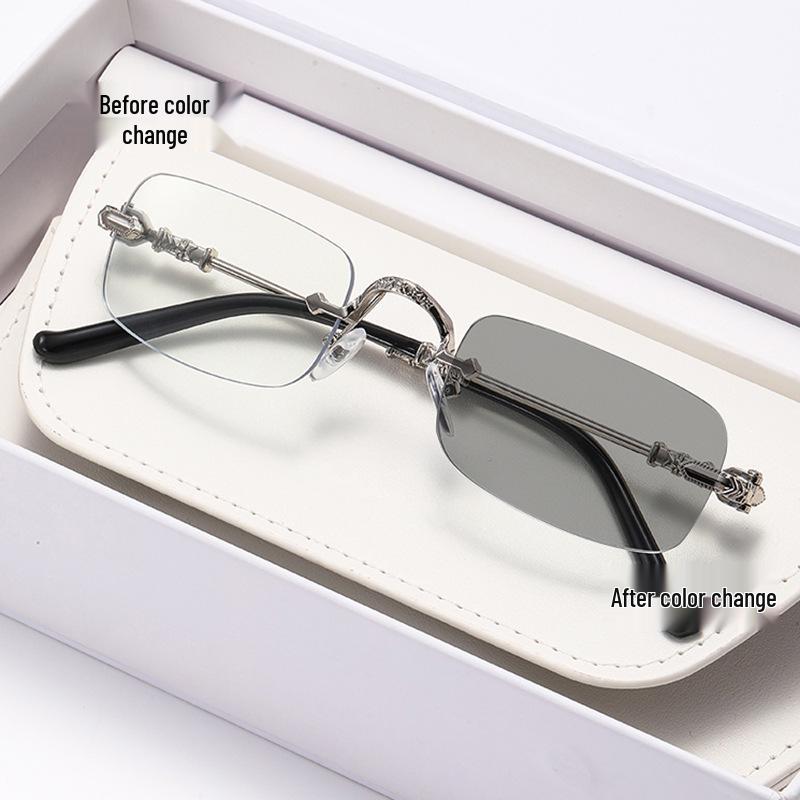 High-End Randlose Kurzsichtigkeitsbrille: Blaulichtfilternd, photochrom, modisch mit Promi-Appeal.