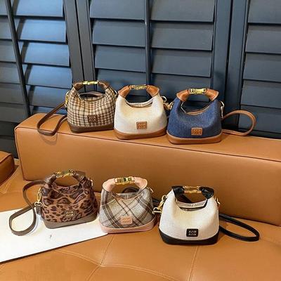 Girls' Handbag Fashionable Little Girl Checkered Shoulder Bag Children's Piggy Bank