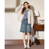 ET BOITE Damen Retro Lässige Revers Reißverschluss Jacke
