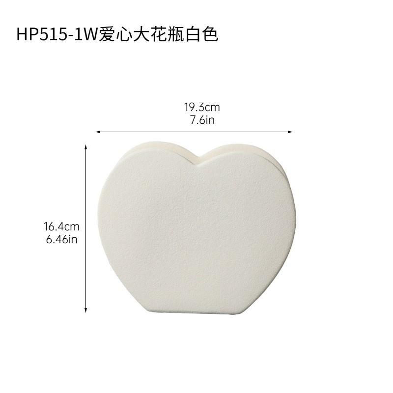 Modern Minimalist Ceramic Heart Shaped Vase Living Room Entryway Dry Flower Decor Home Styling Ornament