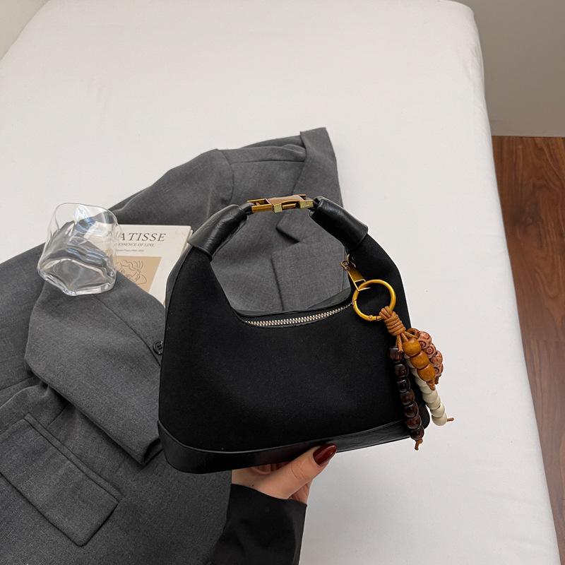 

Retro niche small bag 2025 autumn new fashion messenger bag simple work small bag portable dumpling bag no pendant