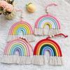BeHandwovens Cotton Rope Rainbow Tassels Wall Car Pendants Rainbow Wall Hangings Holiday Decorations