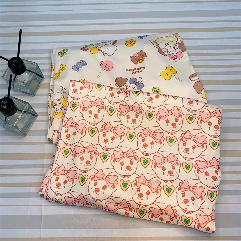 "Damen Cartoon-Print Weitbein-Pyjamahose - Lockere Passform für Frühling, Sommer und Herbst"