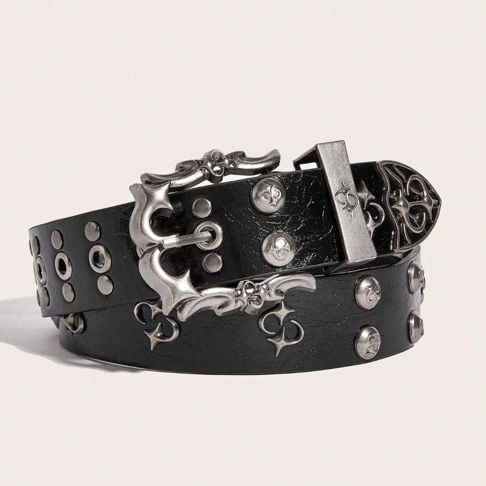 PU Leather Y2K Belt Spicy Girl Men Belt Trend Rivet Belt Jeans Accessories