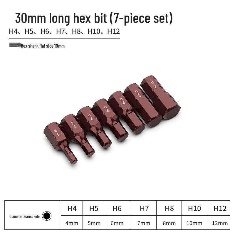 10mm Hex Shank Air Impact Wrench & S2 Star Bit Socket Set for Auto Repair