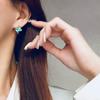 New Vintage 100% Pure 925 Sterling Silver Earrings Pave Aaa Zircon Emerald Zebra Line Ear Stud For Women Luxury Fine Jewelry