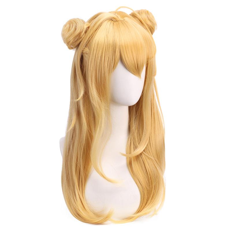 Synthetic Cosplay Wig Mi-ku Inspired Creative Light Wavy Twin Ponytails Fiber Hair for Costume Party Anime Styling