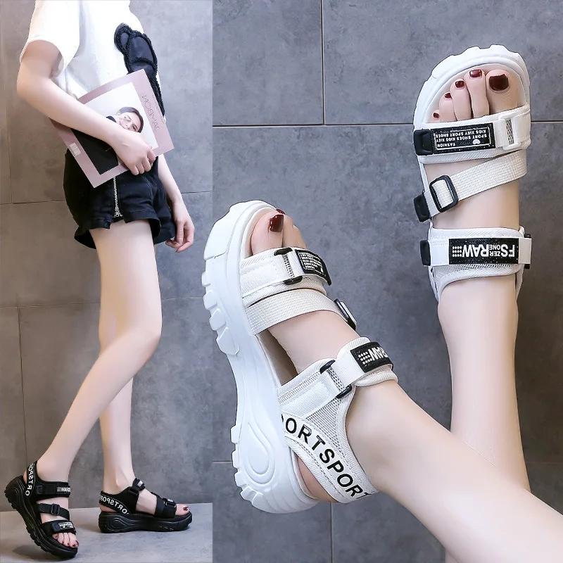 Beach Sandals Women's 2024 Summer New Songgao Thick Sole Women's Casual Shoes Versatile Student Sports Sandals Zapatos De Mujer
