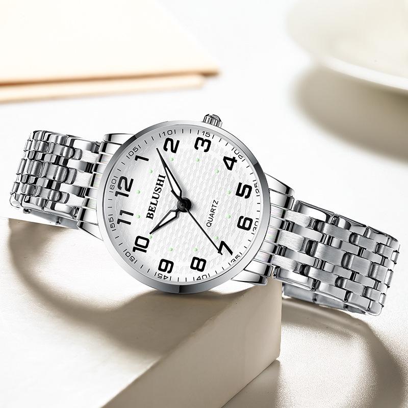 Selected Beroz Luminous Quartz Watches for Couples - Waterproof, Large Numbers, Suitable for Middle-Aged and Elderly Men