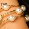Faux Pearl Bracelet 3Pcs Women Adjustable Opening Design Imitation Delicate