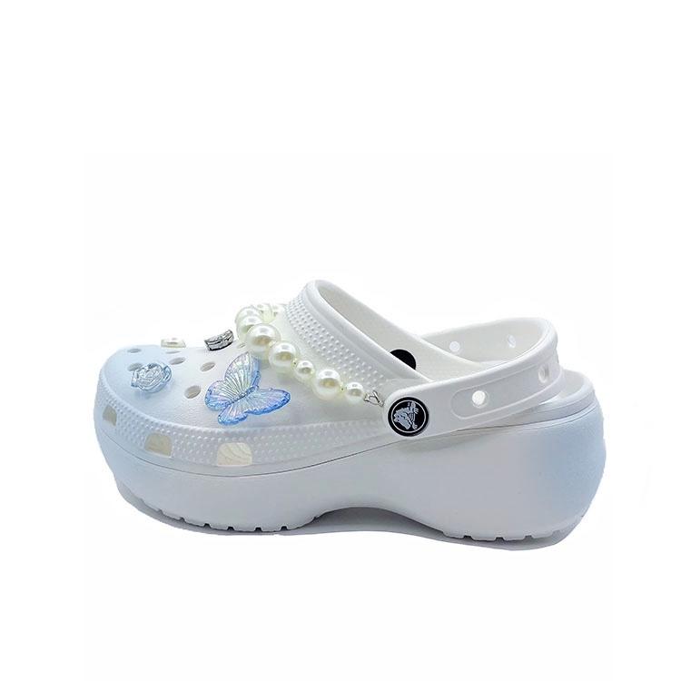 

Crocs Baya Platform Clog Butterfly Love Flower Dream Girl s School Style Beach EVA Hole Shoes Unisex White Blue 34-35