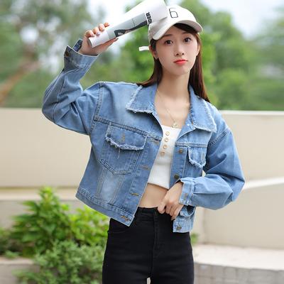 Casual and Comfortable Light Blue Denim Jacket for Women with a Loose Design