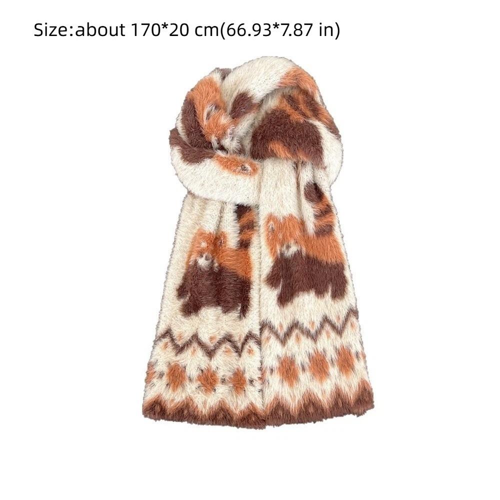 Cat Winter Scarf Warm Pashmina Cute Mink Wool Scarf  Women